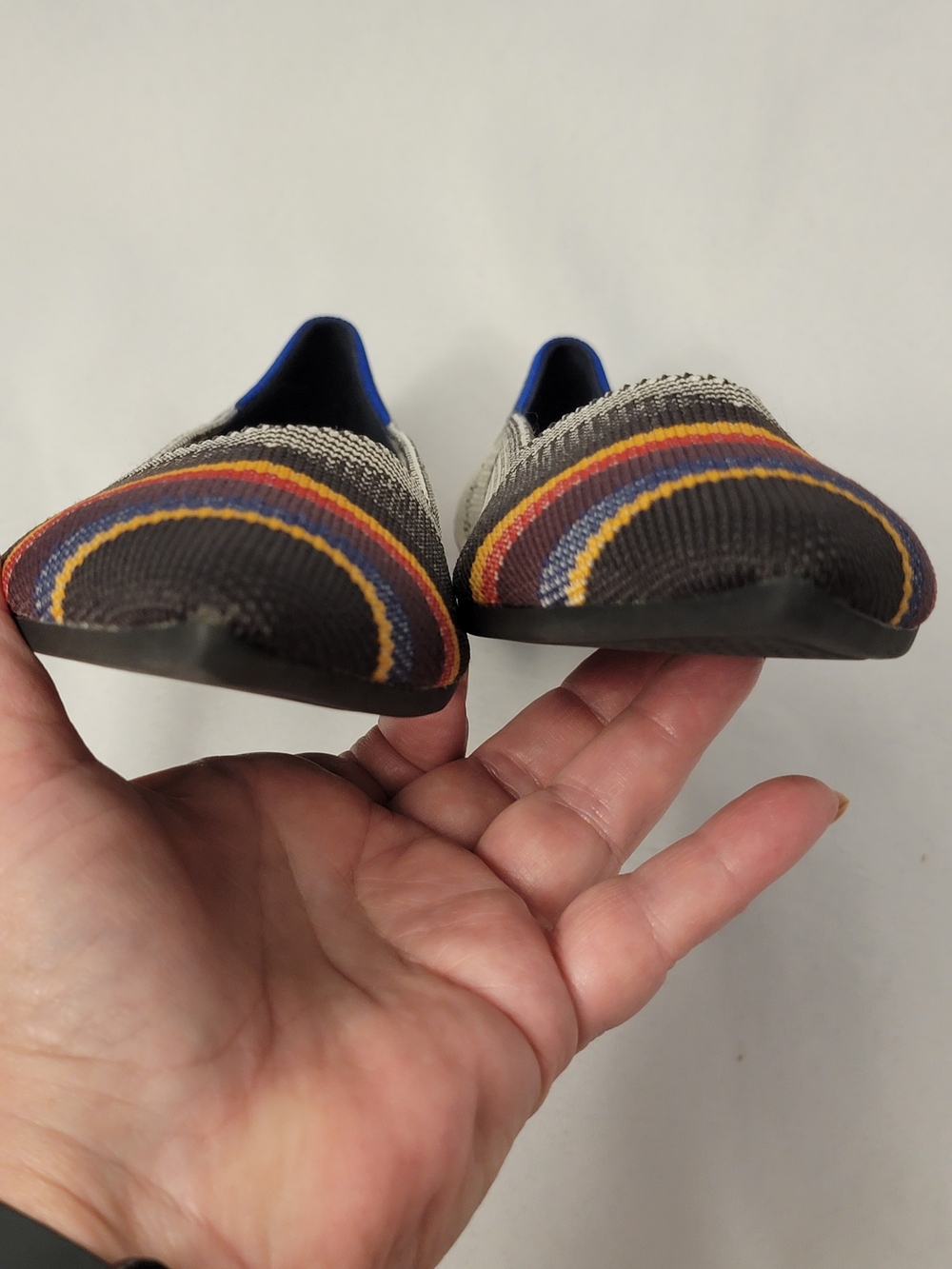 Rothy's The Point Inverse Multicolor Stripe Flats Size 7.5 - Picture 6 of 13